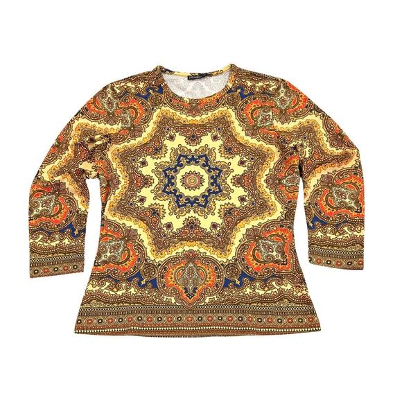 J McLaughlin Catalina Cloth Paisley Top Womens Size XS Multicolor 3/4 Sleeve - Picture 1 of 4